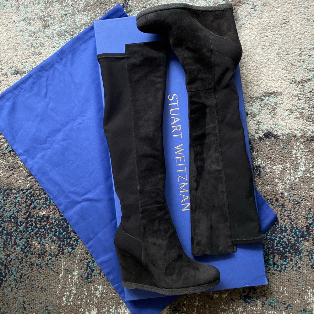 STUART WEITZMAN Demiswoon 50/50 suede OTK boots 👢